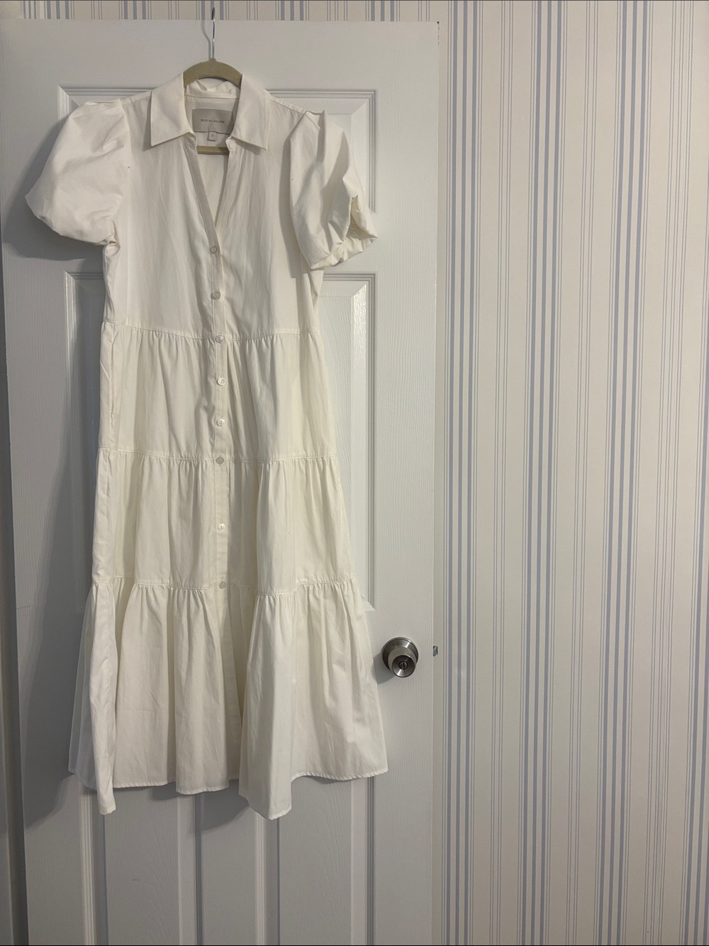 Brochu Walker Women’s White Button-Front Tiered Shirt Dress